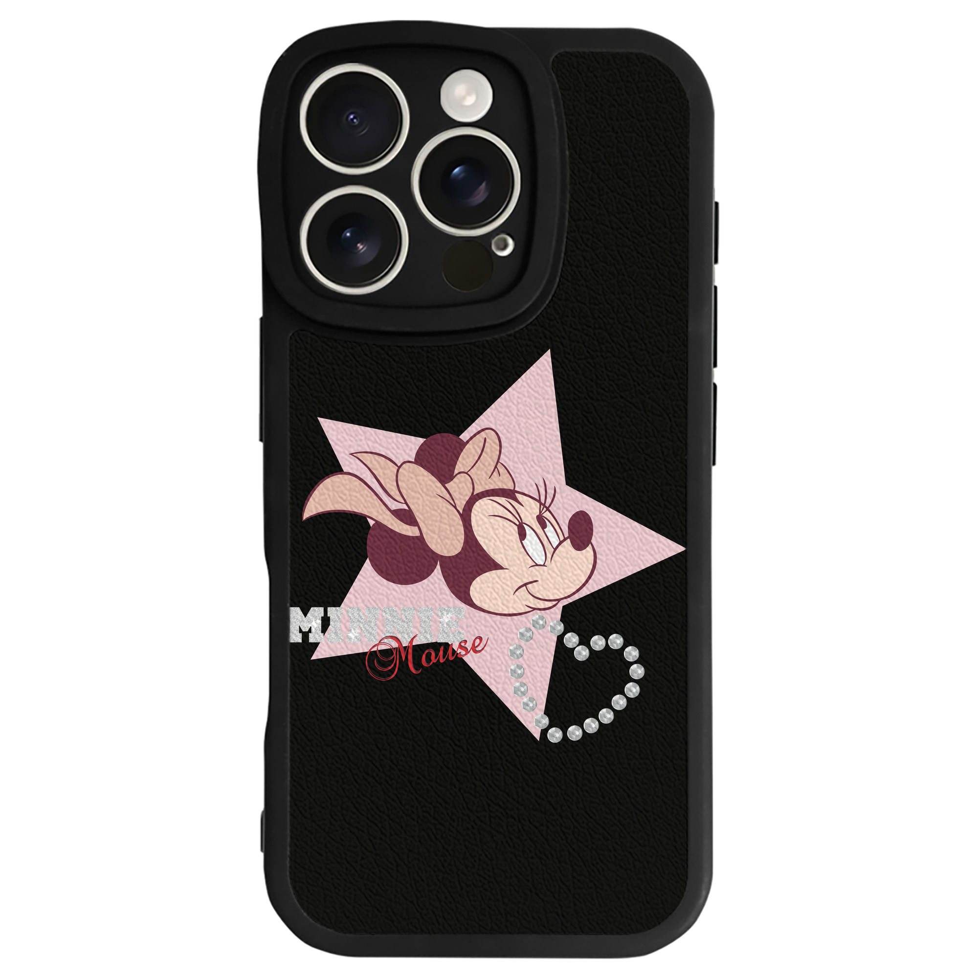 （画像用） ミッキーマウス Mickey Mouse 【iPhone 16シリーズ対応】シリコンスマホケース（レザー調） 材質：シリコン